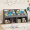 Kids Storage Organizer with Tiered Shelves Grey Engineered Wood Bookshelf for Toys and Books